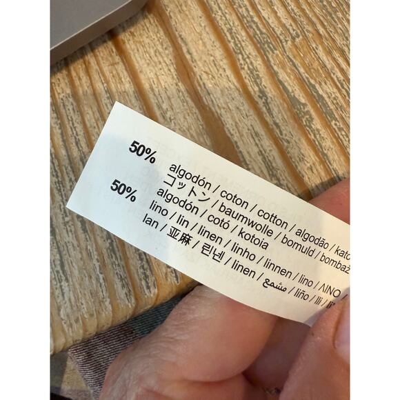 ZARA Home Checked Cotton Linen Tablecloth Maroon Olive Blue Multi - Picture 6 of 6